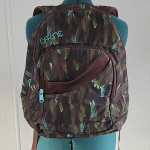 Dakine Crystal Women's 23L Backpack 2013~Feathers~Pockets & Storage~Brown/Teal